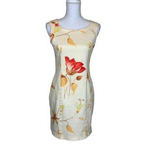 Apart Impressions Womens Sz 4P Floral Yellow Dress Career Y2K Vintage 90s Spring